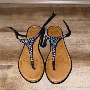 Beaded Black Sandals
